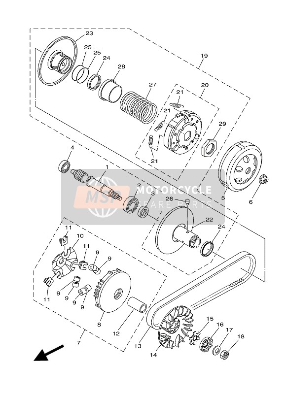 1CCE76600000, Secondary Fixed Sheave Comp., Yamaha, 0